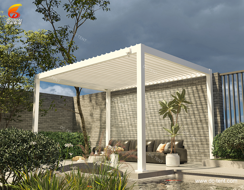  Perspective aluminum Louvered Pergolas  with Adjustable Roof