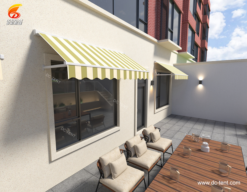 Retractable aluminum sunshade  outdoor balcony rainproof Awning