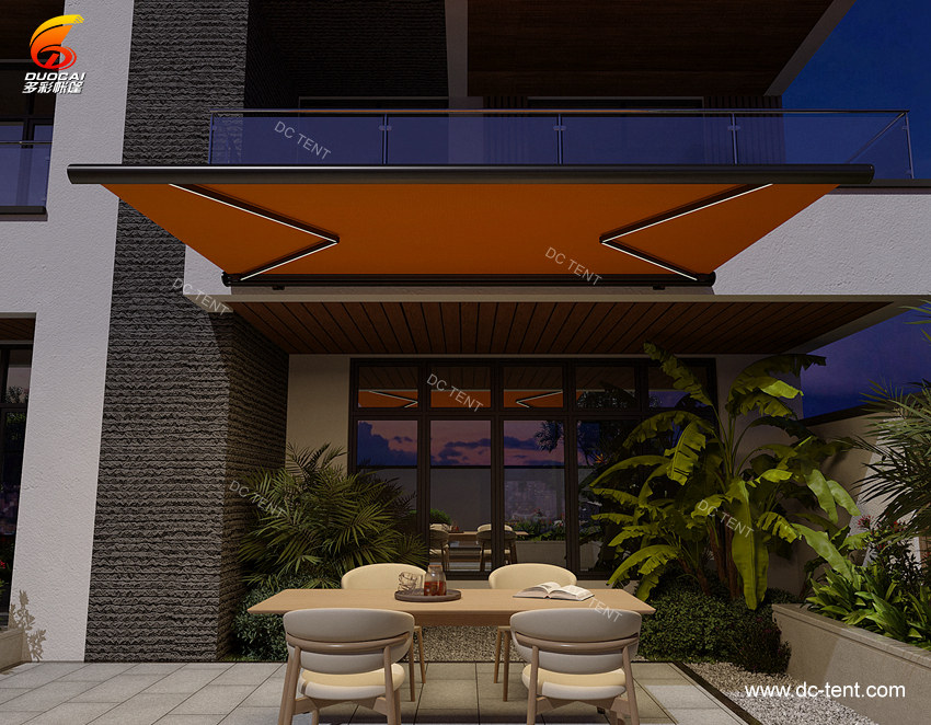 Motorized full caeesette awning For Garden Villa Terrace