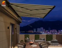 Electric full caeesette waterproof sunshade with light arm