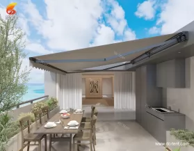 Outdoor Patio Strong Aluminum 5M over size Electric Retractable Awning