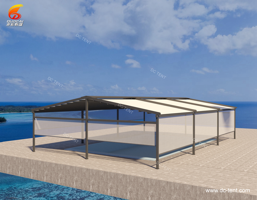 UV  protect  outdoor  PVC aluminum  folding canopy 
