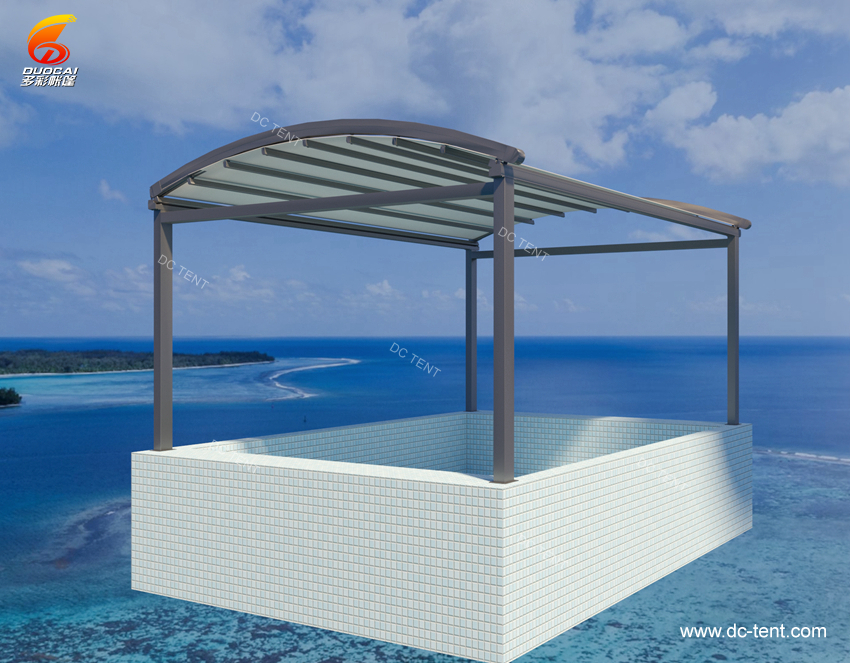 UV  protect  outdoor  PVC aluminum  folding canopy 