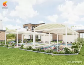 Waterproof and sunscreen folding aluminum canopy pergola