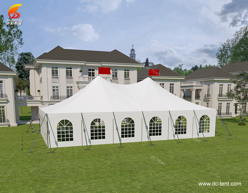 Large outdoor waterproof aluminum weddings pole tent with high peak frame