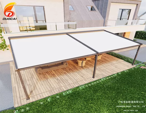 Hot-sale Retractable PVC Roof Motorized Control Outdoor Aluminum Canopy