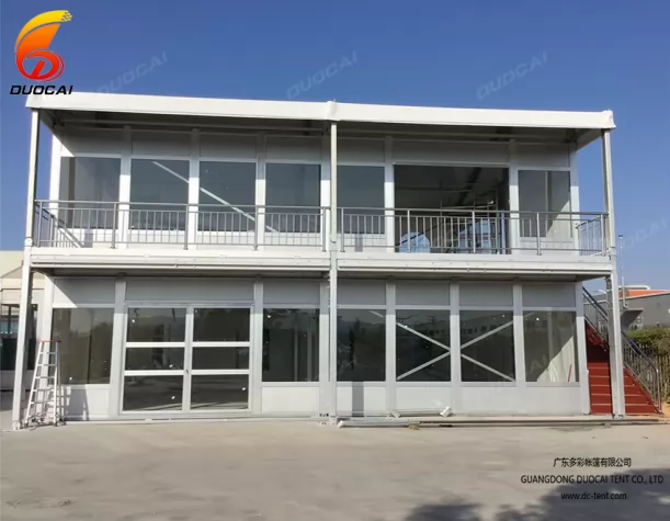 High Quality Aluminum Structure Glass Doors and Windows Double Decker Tent