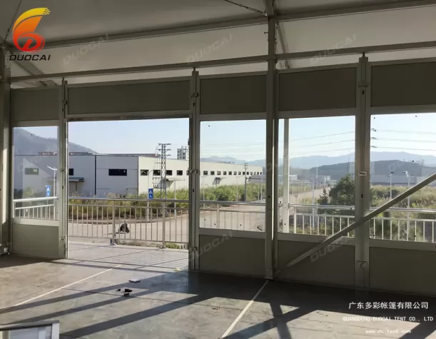 High Quality Aluminum Structure Glass Doors and Windows Double Decker Tent