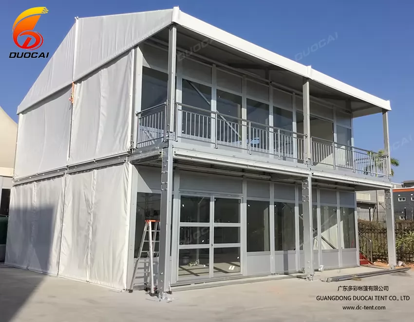 High Quality Aluminum Structure Glass Doors and Windows Double Decker Tent