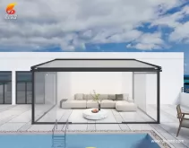 Outdoor Garden Aluminium Electric retractable pergola