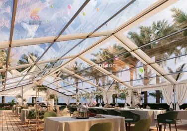 Comparison between transparent tents and traditional tents in party applications
