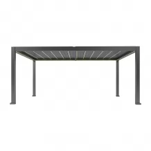 Electric Aluminum Louvered Pergola LED Lights Rainproof Gazebo