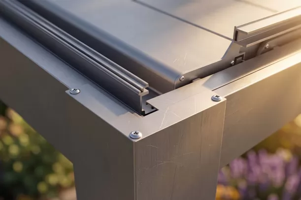 Electric Aluminum Louvered Pergola LED Lights Rainproof Gazebo