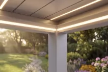 Electric Aluminum Louvered Pergola LED Lights Rainproof Gazebo