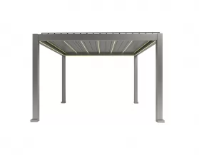 Electric Aluminum Louvered Pergola LED Lights Rainproof Gazebo