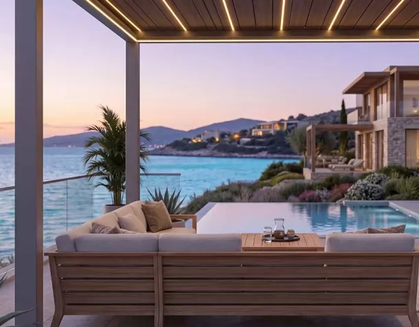 Outdoor Louvered Pergola Aluminum Frame Steel Garden Gazebo  Handle Hook Control