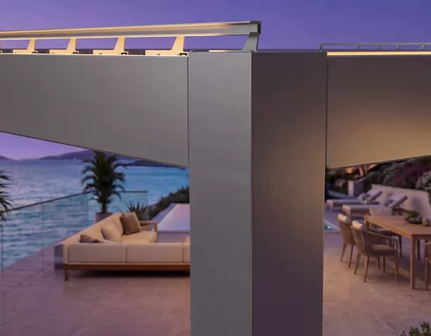 Outdoor Louvered Pergola Aluminum Frame Steel Garden Gazebo  Handle Hook Control