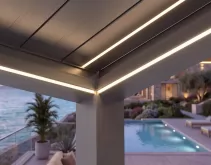 Outdoor Louvered Pergola Aluminum Frame Steel Garden Gazebo  Handle Hook Control