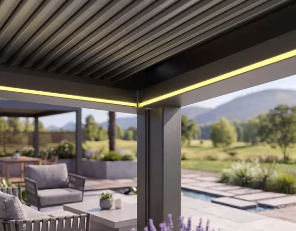 Ventilation and breathability Courtyard pavilion Louvered Pergolas