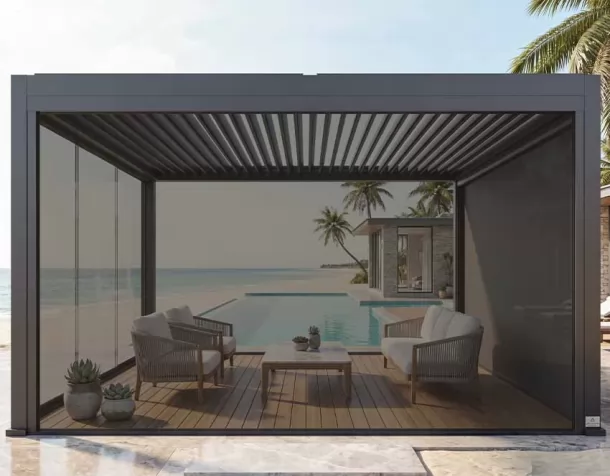 Aluminum waterproof shutter Louvered Pergolas