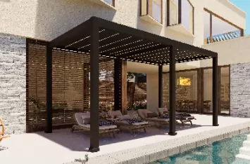 Sunshade and Thermal Insulation Function of Aluminum Pavilion Louvers Pergola outdoor