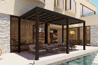 Sunshade and Thermal Insulation Function of Aluminum Pavilion Louvers Pergola outdoor