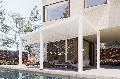 Intelligent Electric Control Modern Aluminum Pavilion Louvers | Motorized Patio Shutter Blades