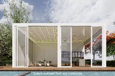 Aluminum Alloy Louvered Pergola Multi-Scenario Use | Adjustable Aluminium Gazebo for Garden, Villa & Commercial Outdoor Areas