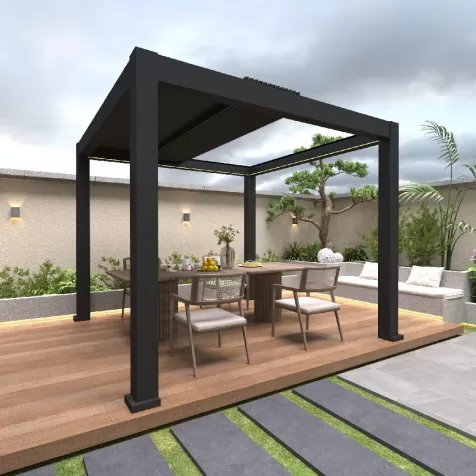 Retractable Louvered Pergola Roof System for Outdoor Living