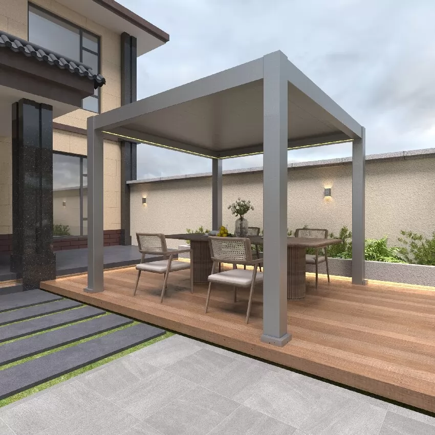 Retractable Louvered Pergola Roof System for Outdoor Living