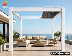 Motorized Louvered Pergola with Remote Control Adjustable Louvers