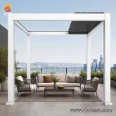 Motorized Louvered Pergola with Remote Control Adjustable Louvers