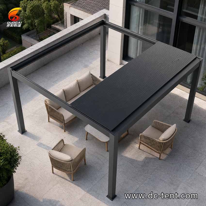 Modern Outdoor Aluminum Louvered Pergola Waterproof Sun Shade