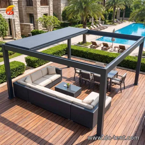 Modern Outdoor Aluminum Louvered Pergola Waterproof Sun Shade