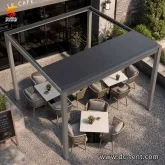 Aluminum 6061-T6 Motorized Retractable Louvered Pergola Patio Roof