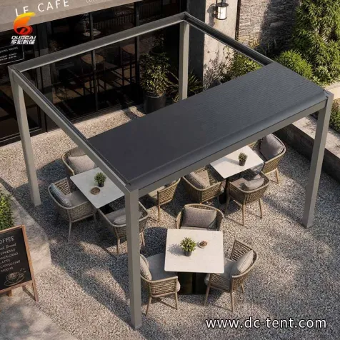 Aluminum 6061-T6 Motorized Retractable Louvered Pergola Patio Roof