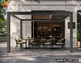 Aluminum 6061-T6 Motorized Retractable Louvered Pergola Patio Roof