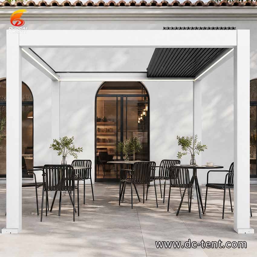 Free-Standing Electric Motorized Louvered Pergola Backyard Patio