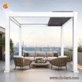 Free-Standing Electric Motorized Louvered Pergola Backyard Patio