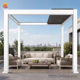 Free-Standing Electric Motorized Louvered Pergola Backyard Patio