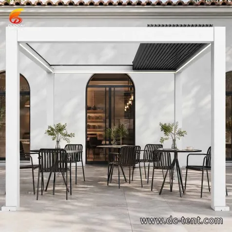 Free-Standing Electric Motorized Louvered Pergola Backyard Patio