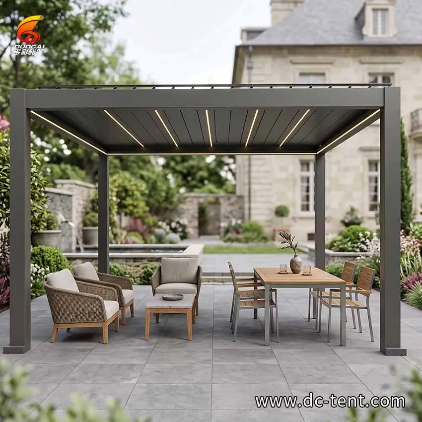 German Residential Patio Motorized Louvered Pergola Project | Custom Aluminum Pergola