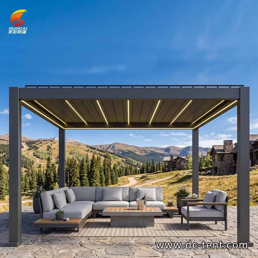 UK Golf Club Terrace Louvered Aluminum outdoor Pergola 