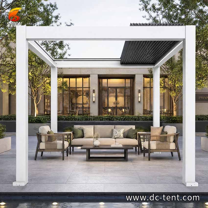 Wholesale OEM ODM Custom Retractable Louvered Pergola Factory Supply