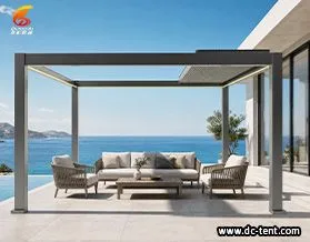 Backyard Motorized Retractable Louvered Pergola Leisure Shelter Patio