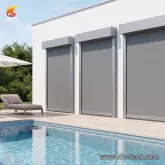 Retractable Zip Track Blinds Anti-Tear Fabric Outdoor Patio Adjustable Shades