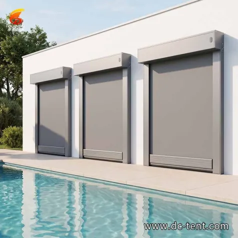 Retractable Zip Track Blinds Anti-Tear Fabric Outdoor Patio Adjustable Shades