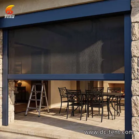 Aluminium Framed Windproof Zip Blinds Outdoor Patio Pergola Side Blinds