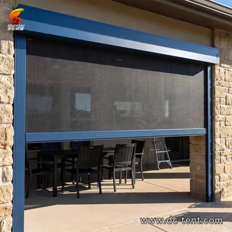 Aluminium Framed Windproof Zip Blinds Outdoor Patio Pergola Side Blinds