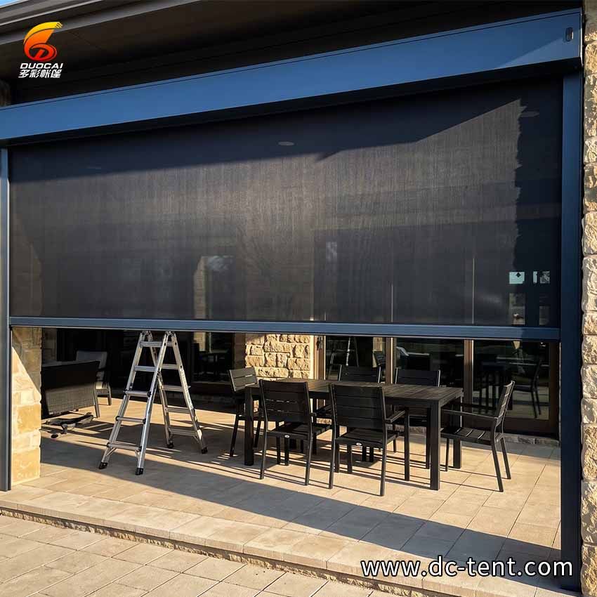 Aluminium Framed Windproof Zip Blinds Outdoor Patio Pergola Side Blinds